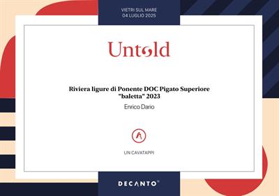 2023 Untold Riviera Ligure di Ponente DOC Pigato Superior
